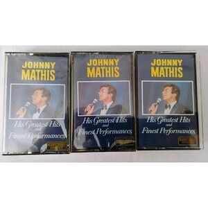 Johnny Mathis His Greatest Hits and Finest Performances 3 Cassette Set 2 SEALED
